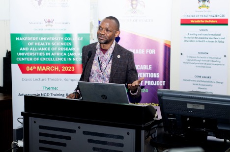 Professor Umar Kakumba giving his remarks as chief guest at the symposium